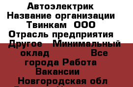 Автоэлектрик › Название организации ­ Твинкам, ООО › Отрасль предприятия ­ Другое › Минимальный оклад ­ 40 000 - Все города Работа » Вакансии   . Новгородская обл.,Великий Новгород г.